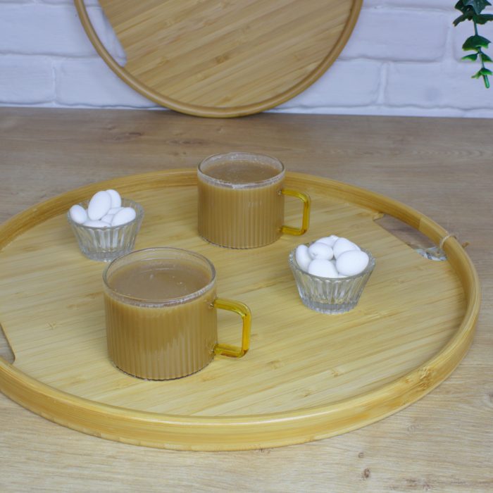Yuvarlak Bambu Tepsi Seti 2'Li