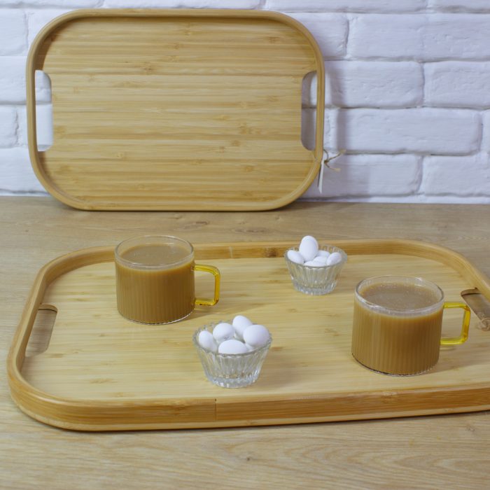 Dikdörtgen Bambu Servis Tepsisi, 2'li Set,