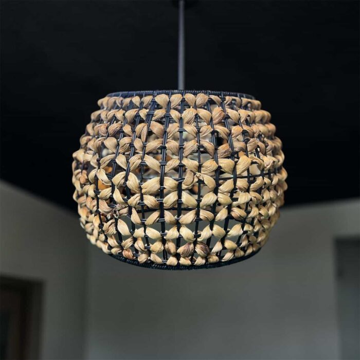 Hasır Avize Siyah Kasnak