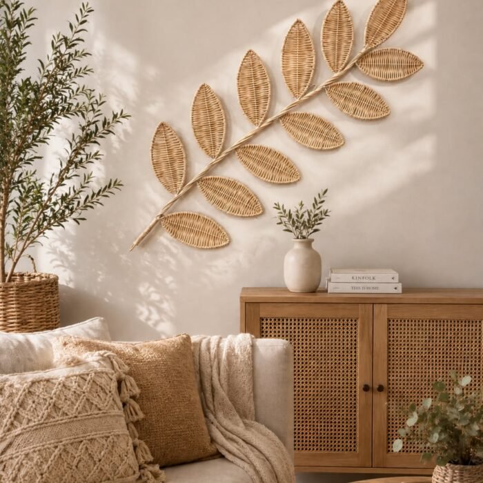 Yaprak Model Rattan Duvar Dekoru
